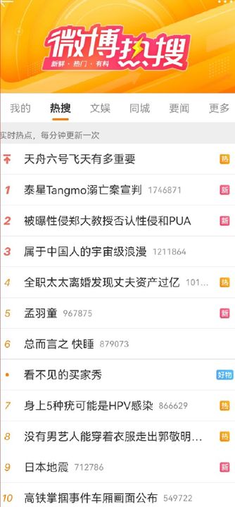 《微博》5月11日热搜排名一览2023