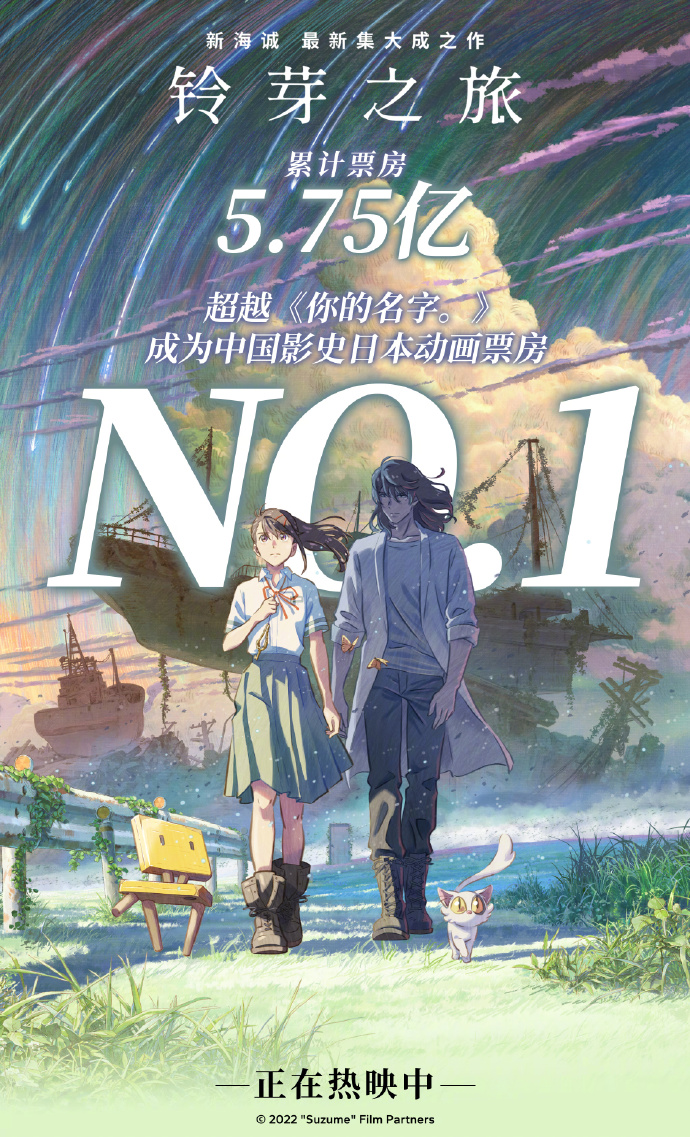 自己打败自己 《铃芽之旅》票房超越《你的名字》