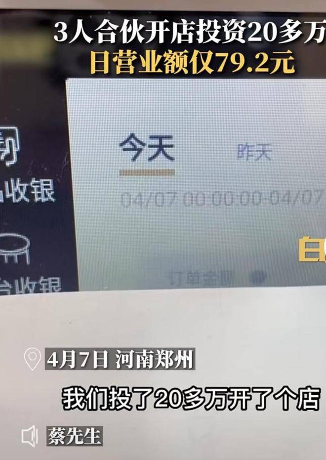 创业难！三个年轻人20万开店日营业额仅79元
